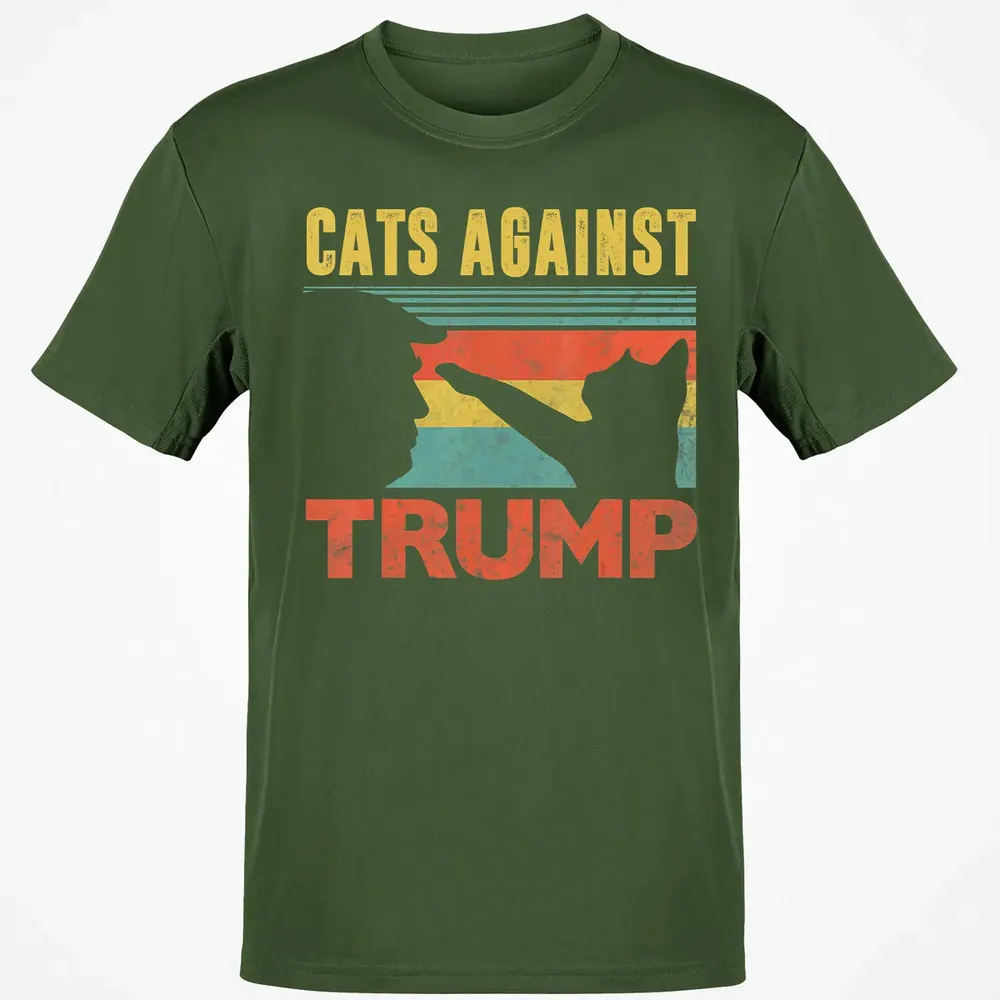 Cats Against Trump Funny Cat Punch Anti Hates Vote Out Classic Unisex T-Shirt - 7