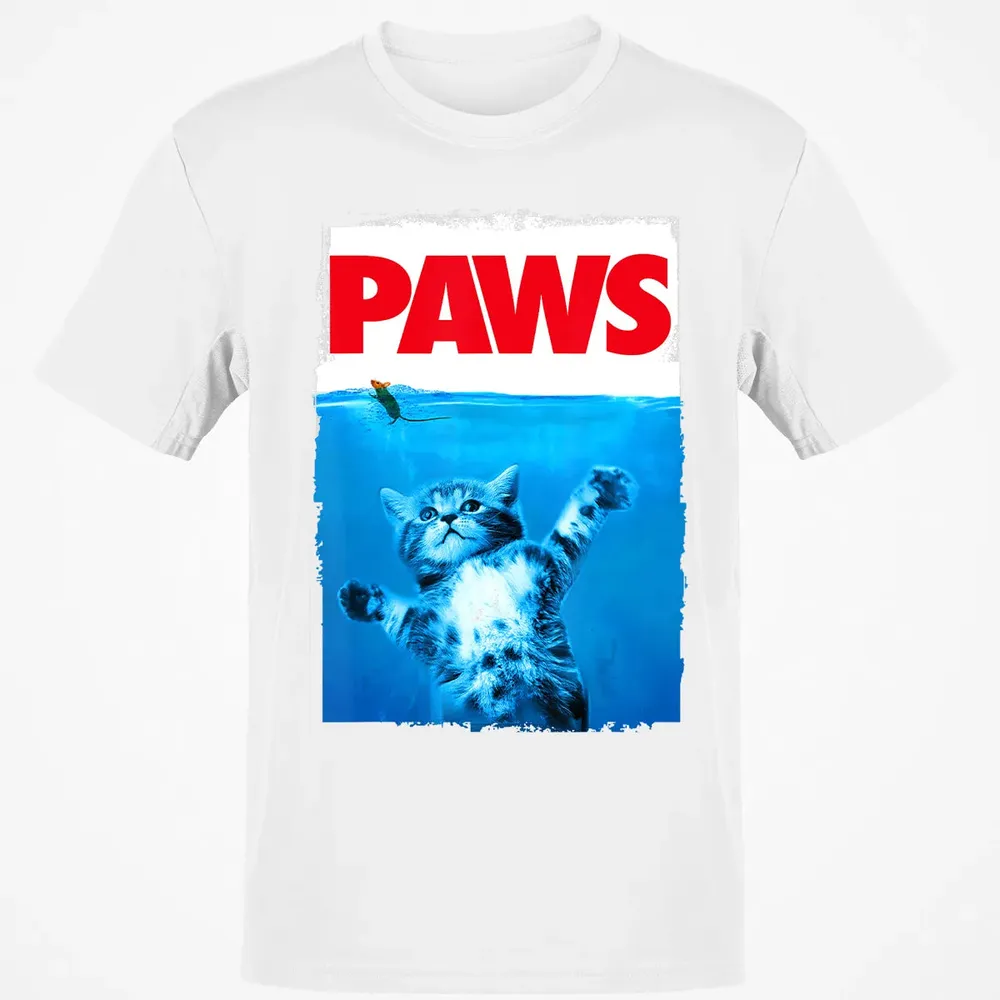 Paws Cat and Mouse Top, Cute Funny Cat Lover Parody Top Classic Unisex T-Shirt - 13