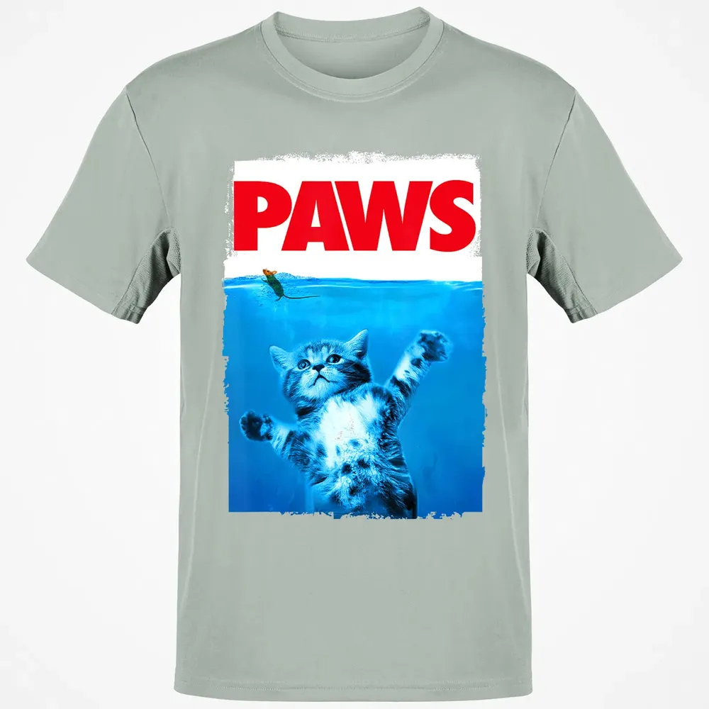 Paws Cat and Mouse Top, Cute Funny Cat Lover Parody Top Classic Unisex T-Shirt - 3