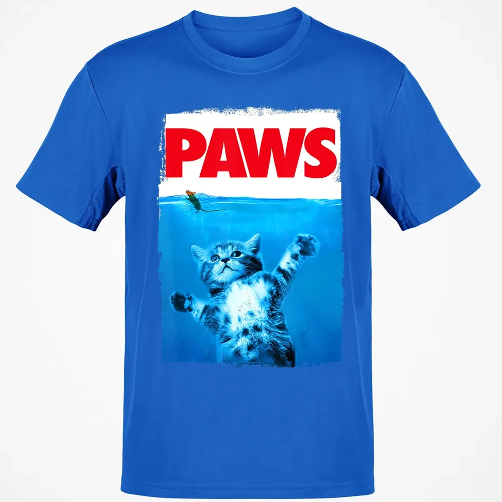 Paws Cat and Mouse Top, Cute Funny Cat Lover Parody Top Classic Unisex T-Shirt - 12