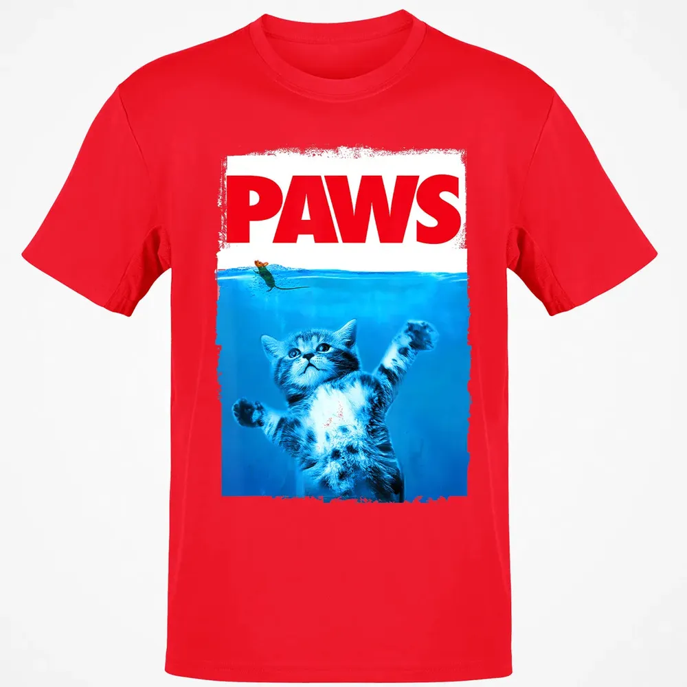 Paws Cat and Mouse Top, Cute Funny Cat Lover Parody Top Classic Unisex T-Shirt - 11