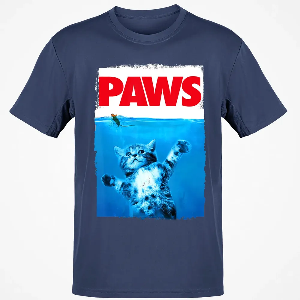 Paws Cat and Mouse Top, Cute Funny Cat Lover Parody Top Classic Unisex T-Shirt - 8