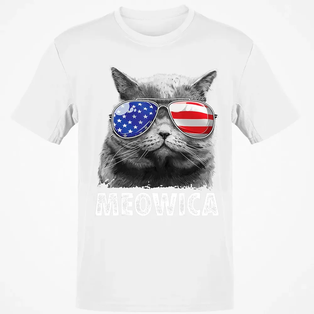 Cat 4th of July s Meowica Merica Men USA American Flag Classic Unisex T-Shirt - 13