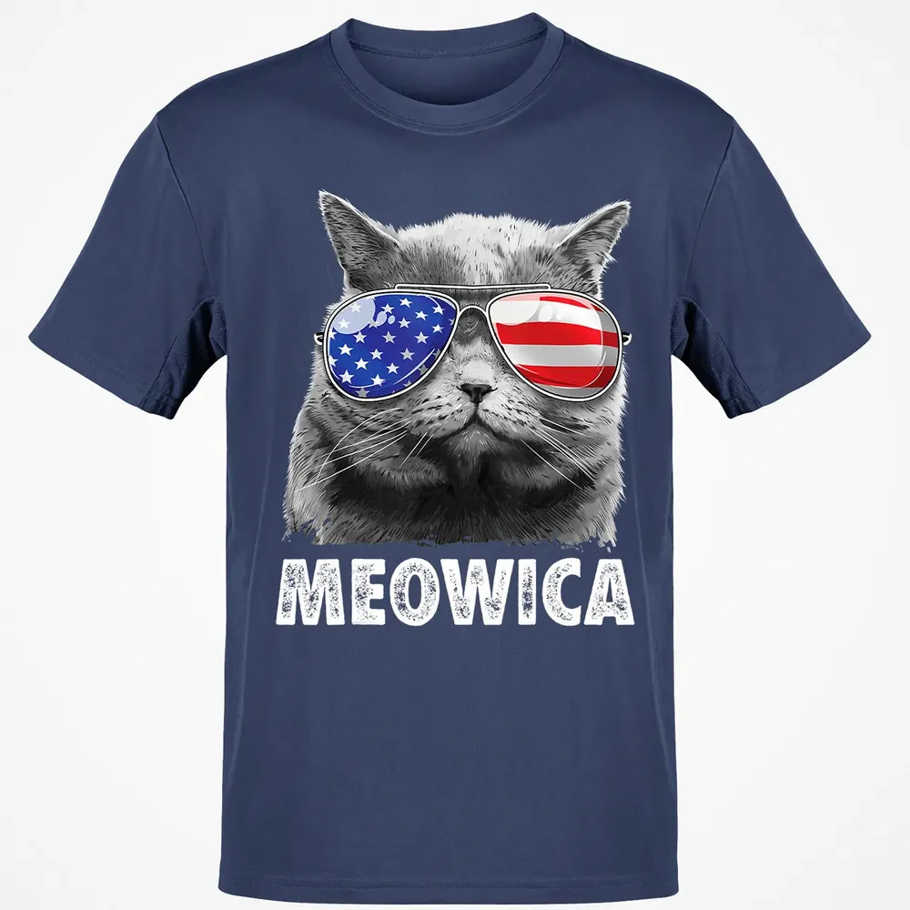 Cat 4th of July s Meowica Merica Men USA American Flag Classic Unisex T-Shirt - 8