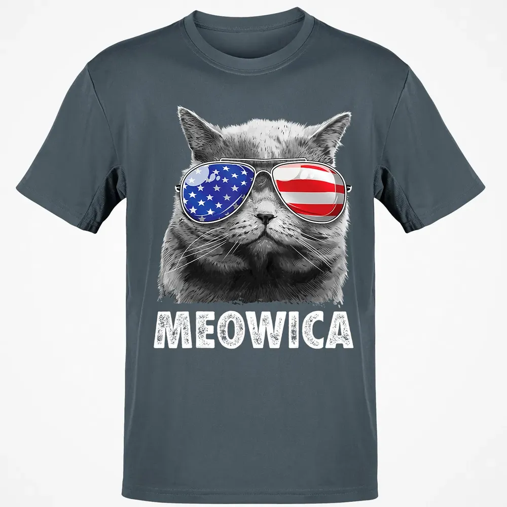 Cat 4th of July s Meowica Merica Men USA American Flag Classic Unisex T-Shirt - 4