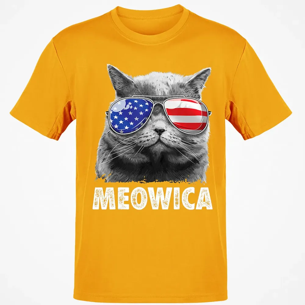 Cat 4th of July s Meowica Merica Men USA American Flag Classic Unisex T-Shirt - 5