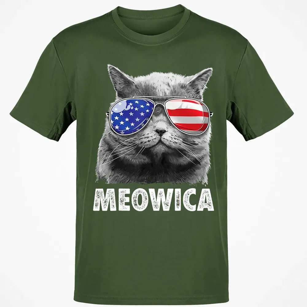 Cat 4th of July s Meowica Merica Men USA American Flag Classic Unisex T-Shirt - 7