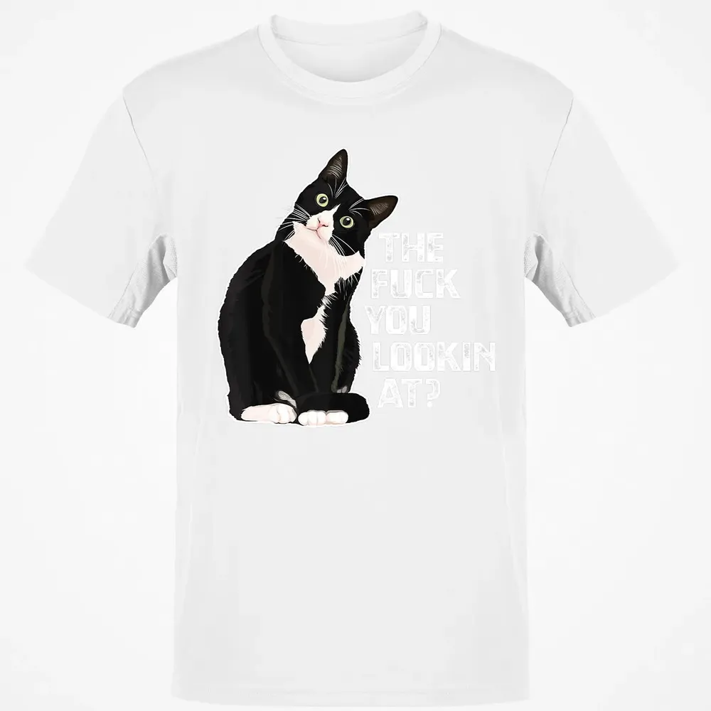 The Fuck You Lookin At Funny Vulgar Novelty for Cat Lovers Classic Unisex T-Shirt - 13