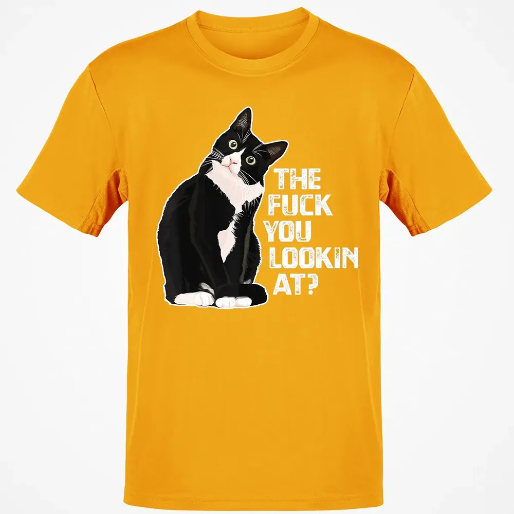 The Fuck You Lookin At Funny Vulgar Novelty for Cat Lovers Classic Unisex T-Shirt - 5