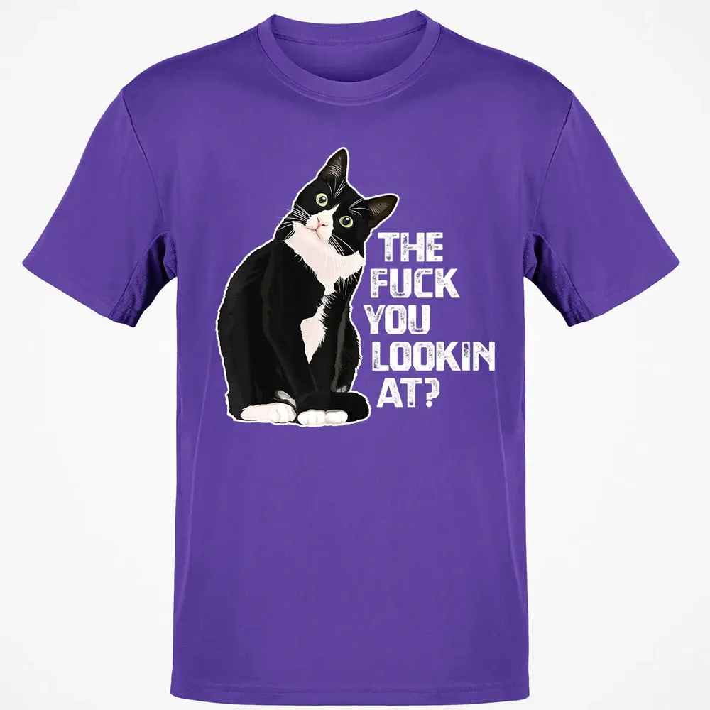 The Fuck You Lookin At Funny Vulgar Novelty for Cat Lovers Classic Unisex T-Shirt - 10