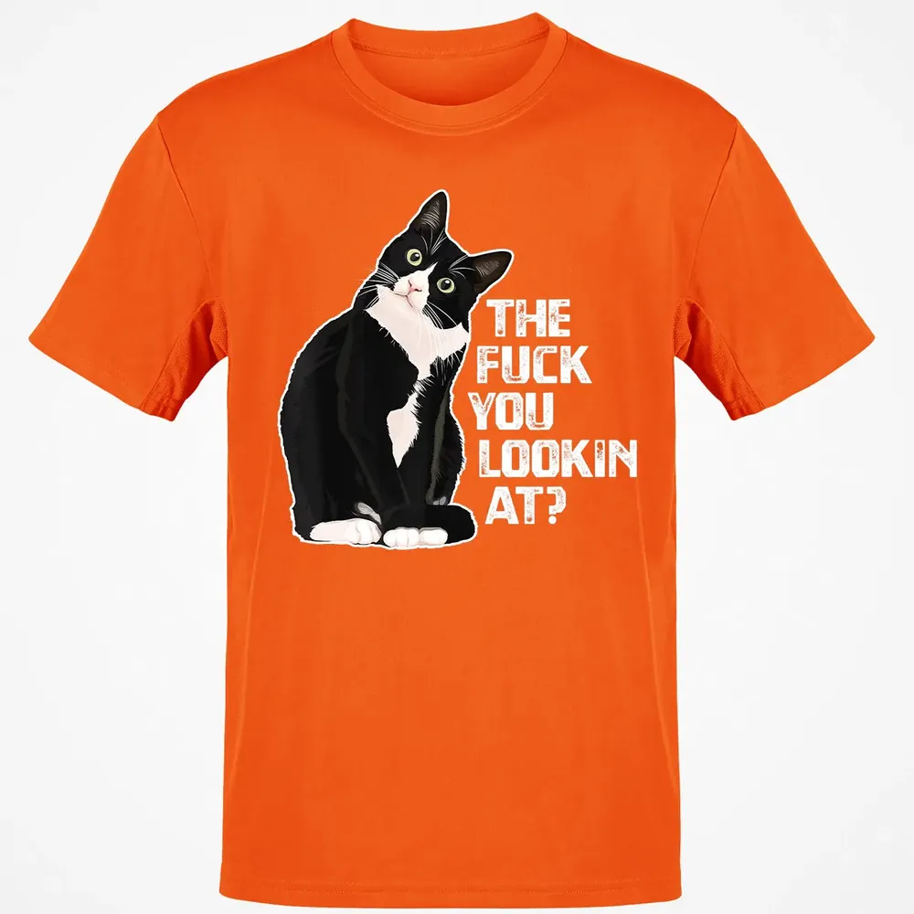 The Fuck You Lookin At Funny Vulgar Novelty for Cat Lovers Classic Unisex T-Shirt - 9