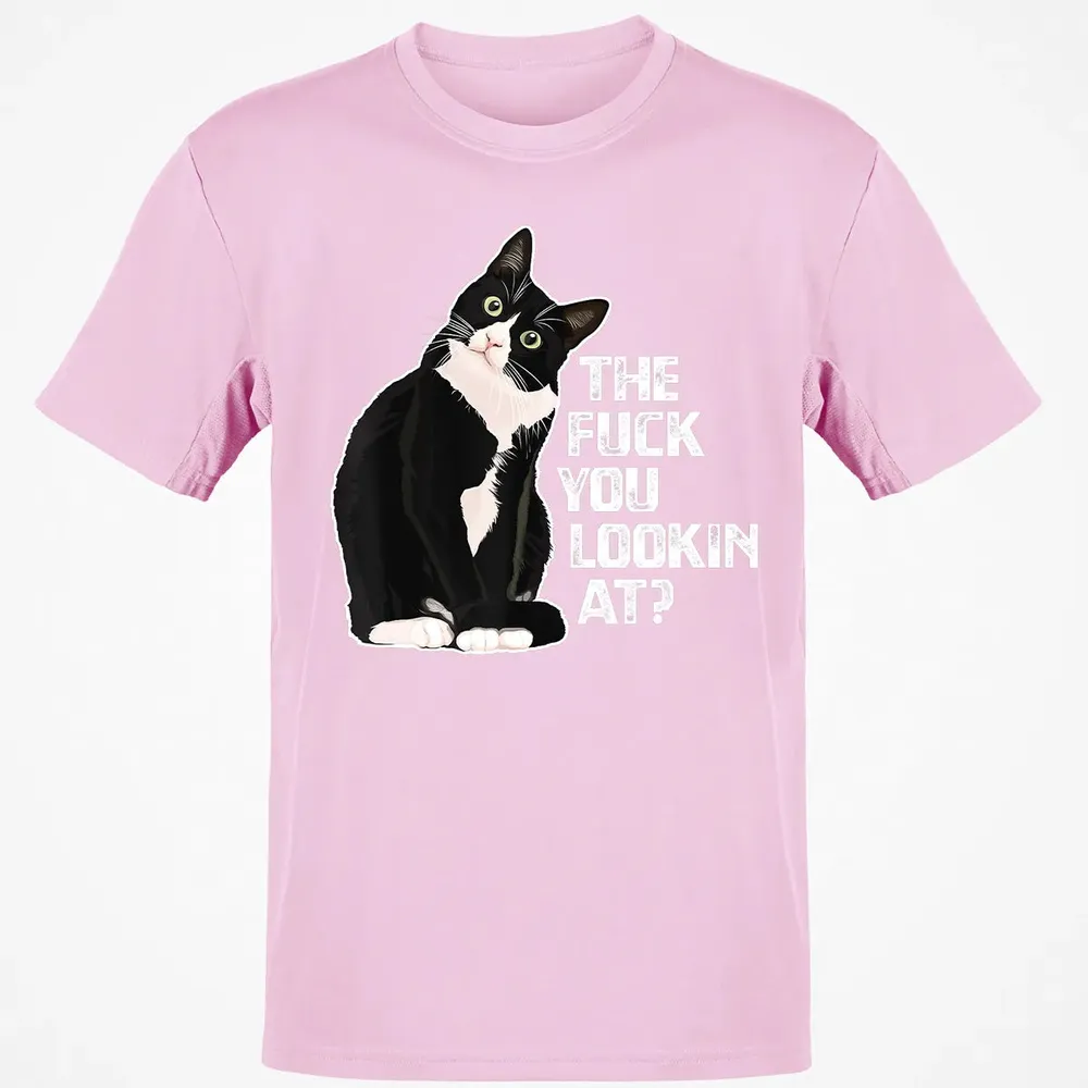 The Fuck You Lookin At Funny Vulgar Novelty for Cat Lovers Classic Unisex T-Shirt - 6