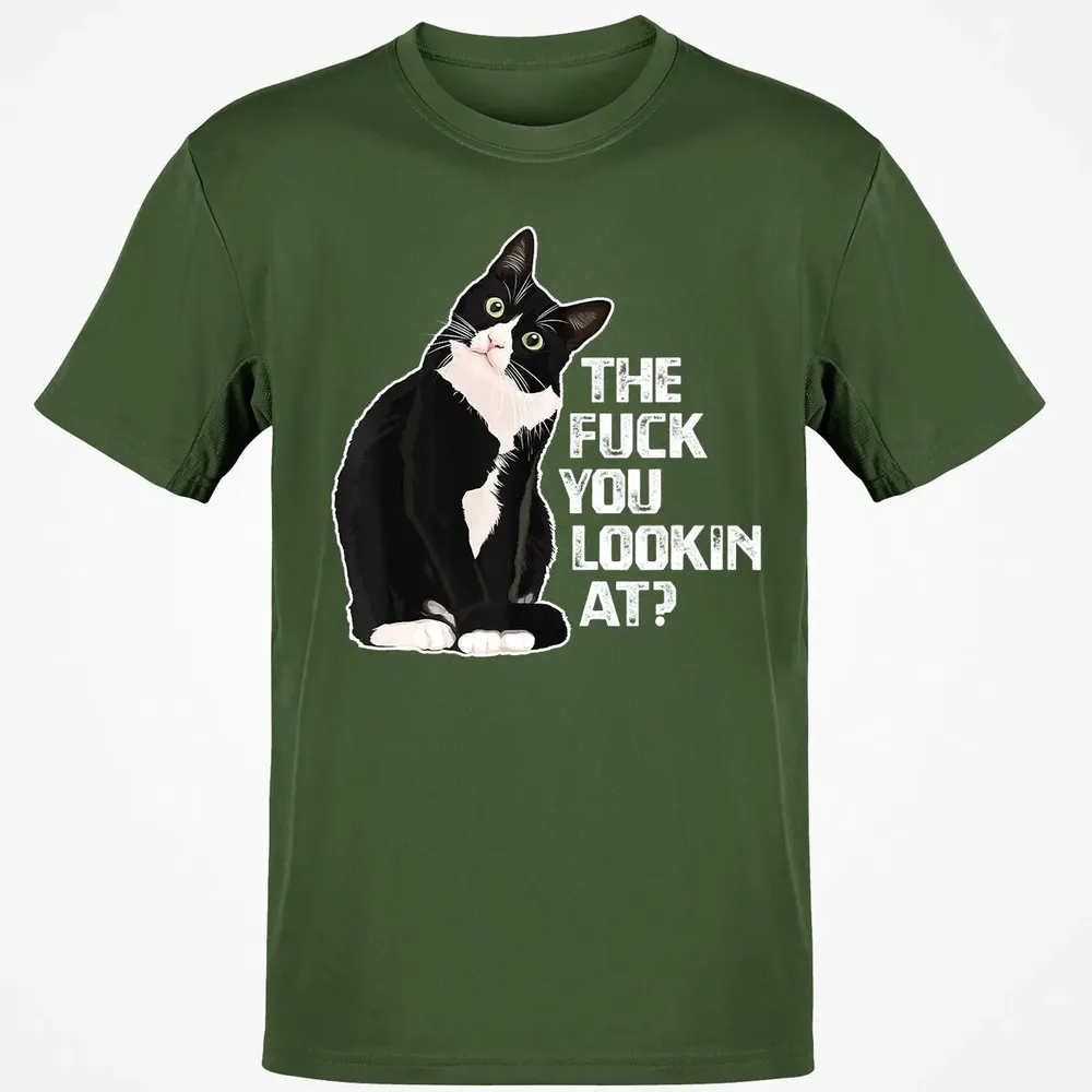 The Fuck You Lookin At Funny Vulgar Novelty for Cat Lovers Classic Unisex T-Shirt - 7