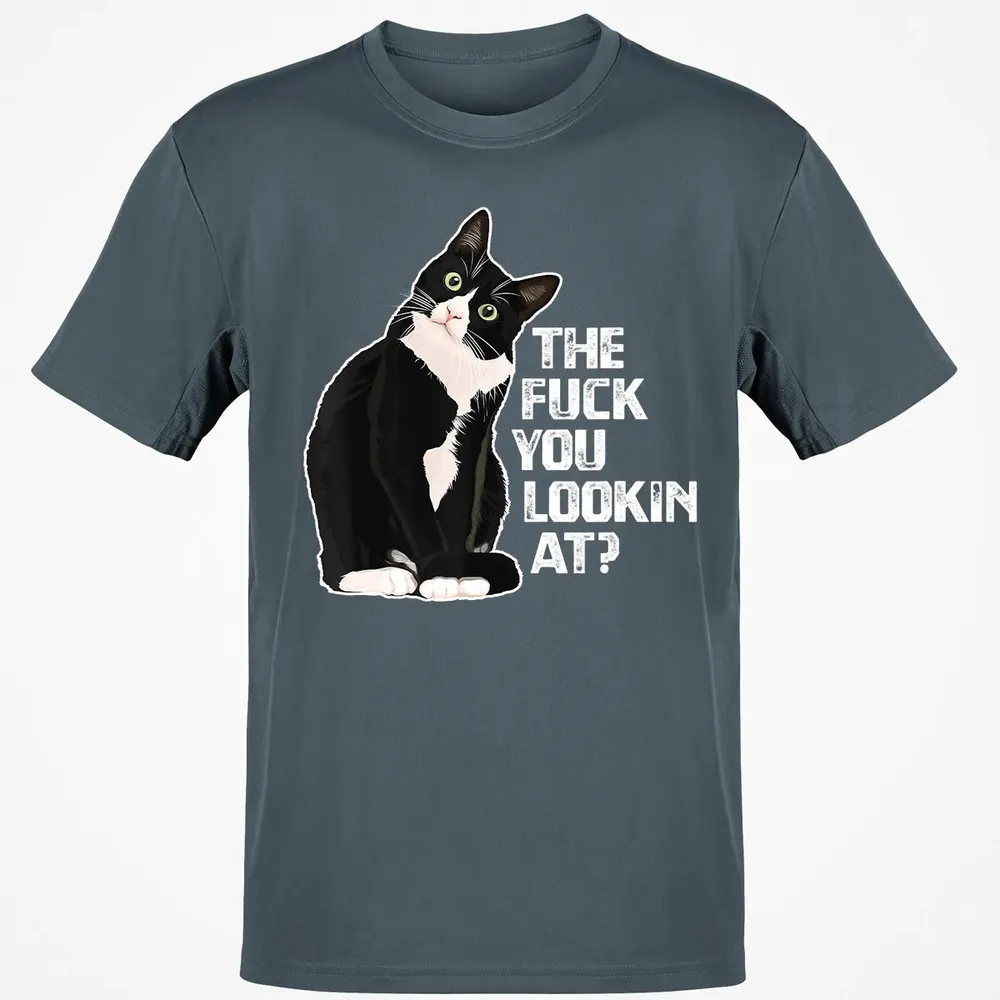 The Fuck You Lookin At Funny Vulgar Novelty for Cat Lovers Classic Unisex T-Shirt - 4