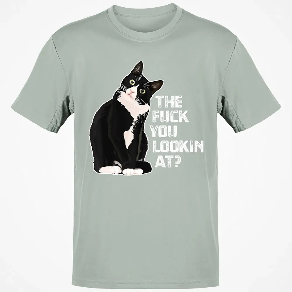 The Fuck You Lookin At Funny Vulgar Novelty for Cat Lovers Classic Unisex T-Shirt - 3