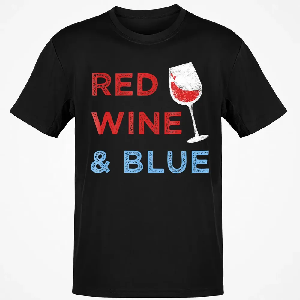 Red Wine &amp; Blue   Funny Patriotic 4th of July Classic Unisex T-Shirt - 2