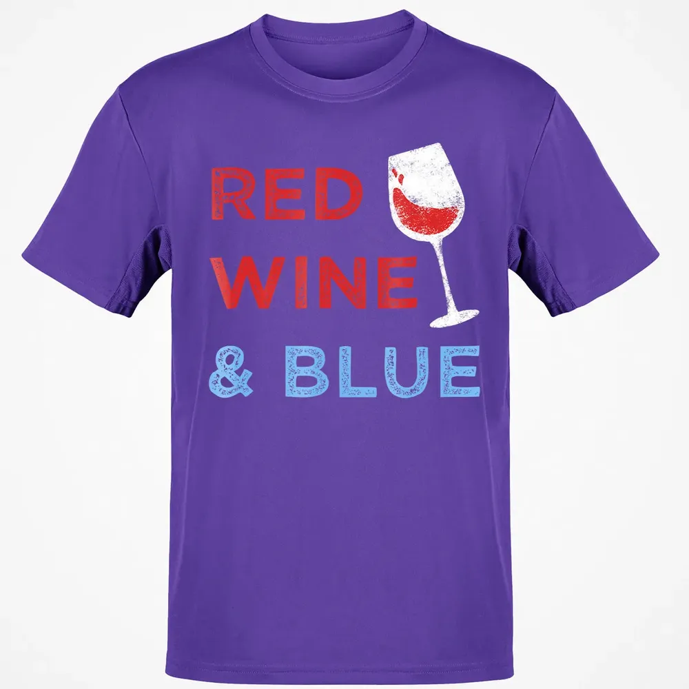 Red Wine &amp; Blue   Funny Patriotic 4th of July Classic Unisex T-Shirt - 10