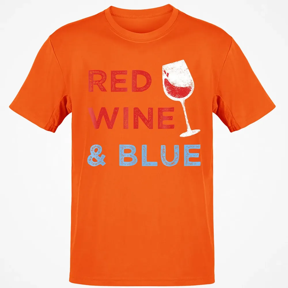 Red Wine &amp; Blue   Funny Patriotic 4th of July Classic Unisex T-Shirt - 9
