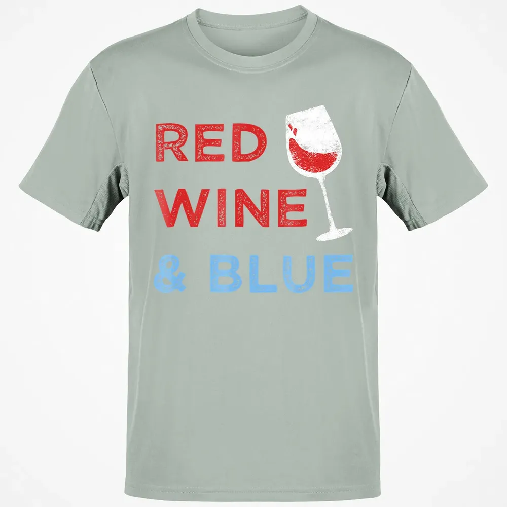 Red Wine &amp; Blue   Funny Patriotic 4th of July Classic Unisex T-Shirt - 3