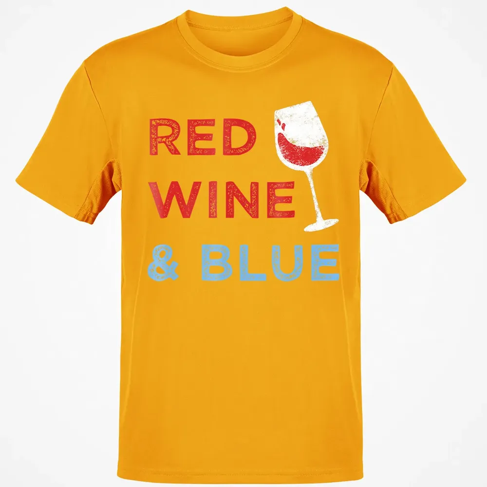 Red Wine &amp; Blue   Funny Patriotic 4th of July Classic Unisex T-Shirt - 5