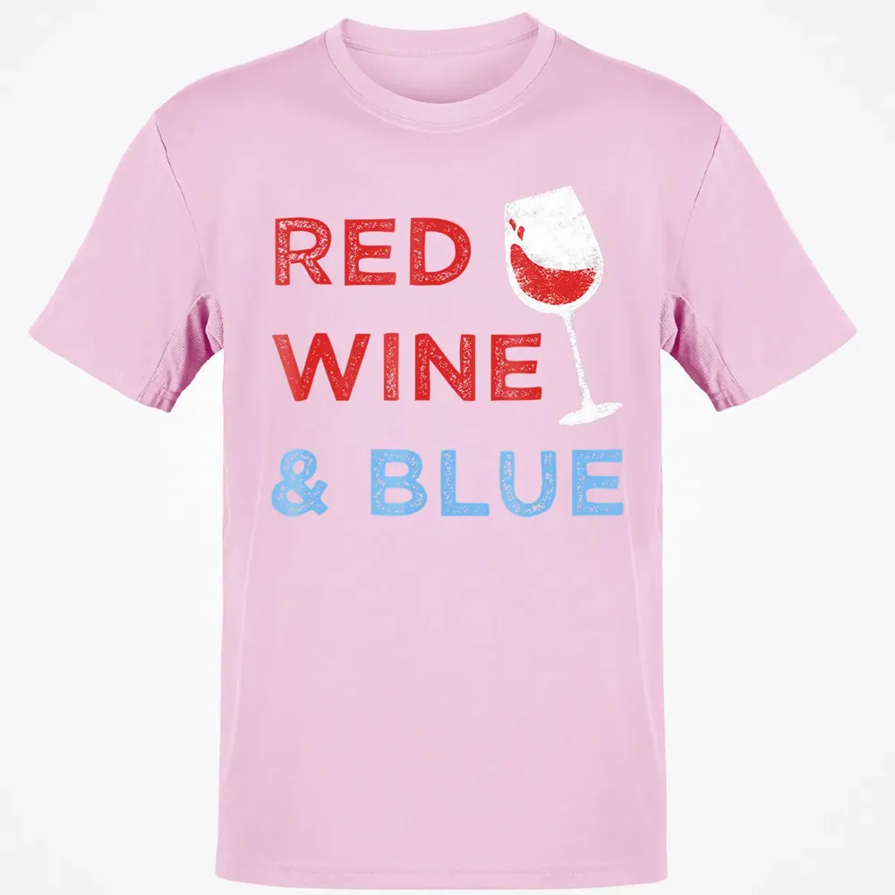Red Wine &amp; Blue   Funny Patriotic 4th of July Classic Unisex T-Shirt - 6