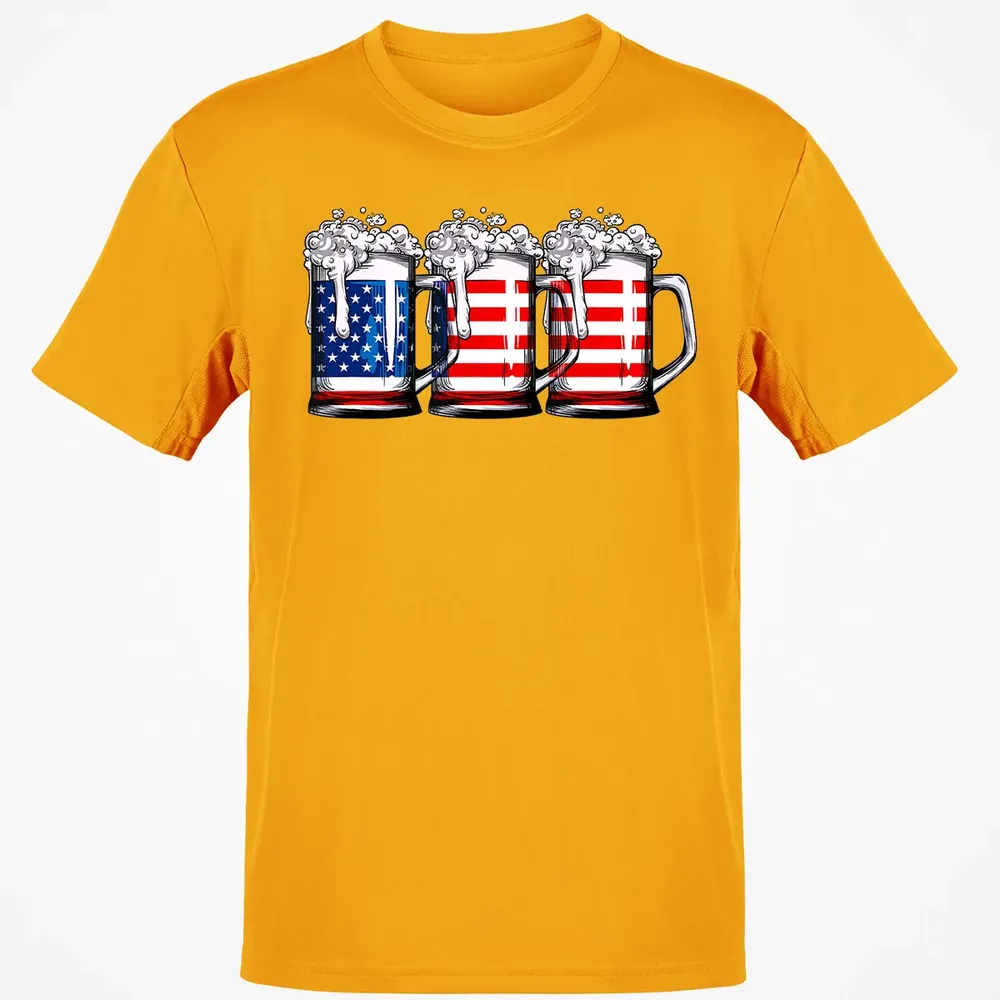 Beer American Flag  4th of July Men Women Merica USA Classic Unisex T-Shirt - 5