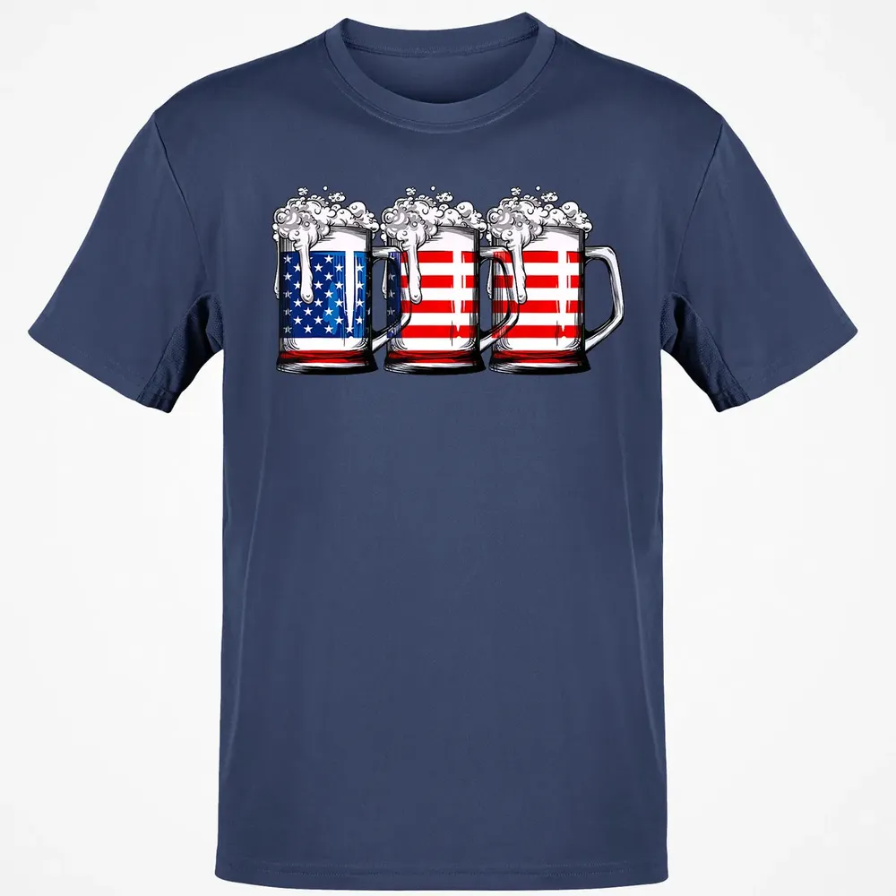 Beer American Flag  4th of July Men Women Merica USA Classic Unisex T-Shirt - 8