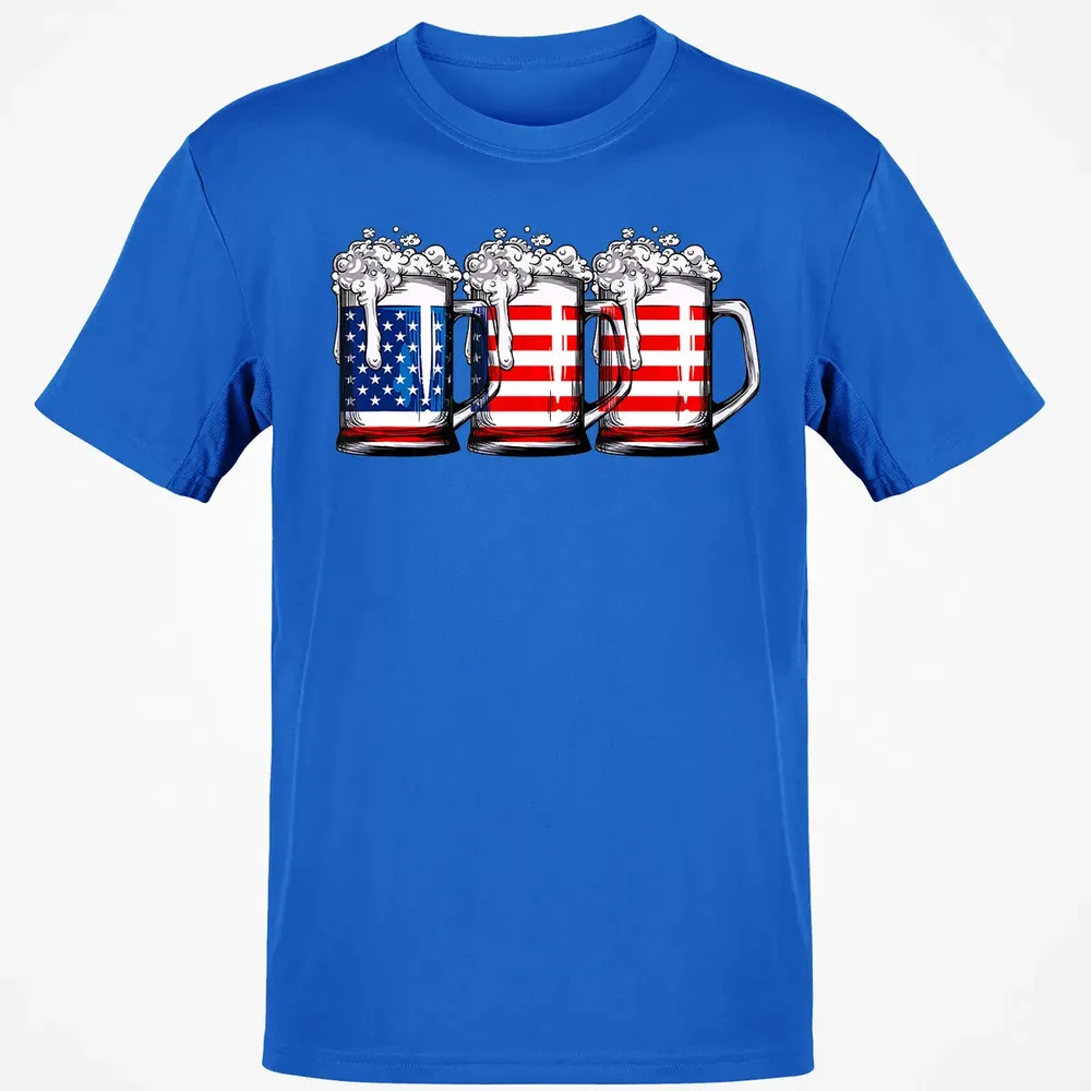 Beer American Flag  4th of July Men Women Merica USA Classic Unisex T-Shirt - 12