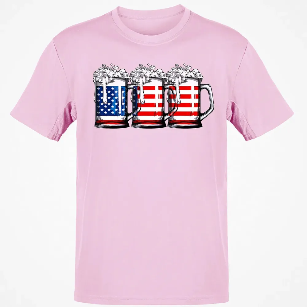 Beer American Flag  4th of July Men Women Merica USA Classic Unisex T-Shirt - 6