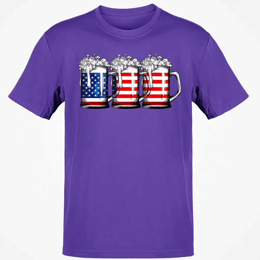Beer American Flag  4th of July Men Women Merica USA Classic Unisex T-Shirt - 10