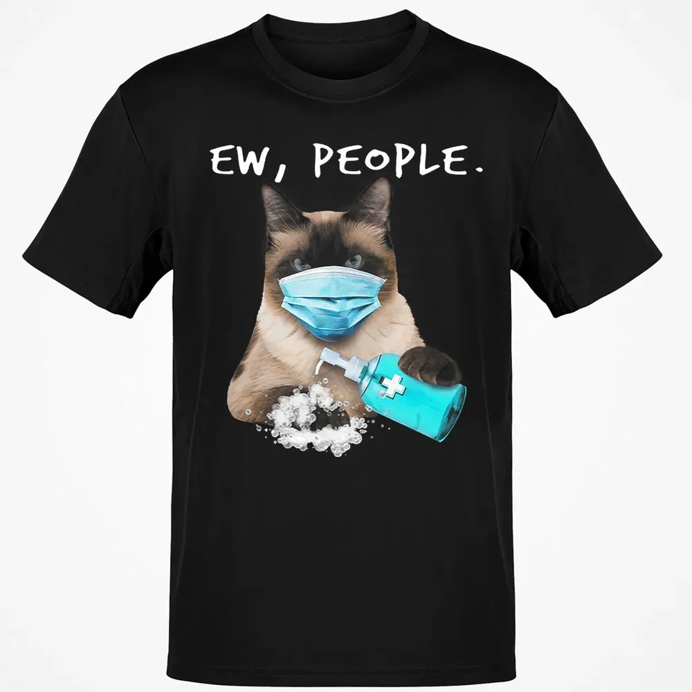 Siamese Cat Ew People Dog Wearing A Face Mask Classic Unisex T-Shirt - 2