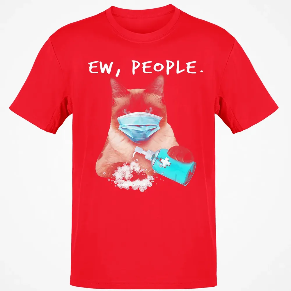 Siamese Cat Ew People Dog Wearing A Face Mask Classic Unisex T-Shirt - 11