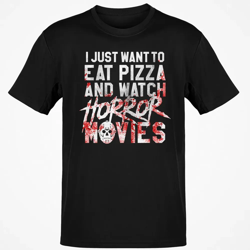 Funny Horror Movie Fan Gift   Halloween Pizza Classic Unisex T-Shirt - 2