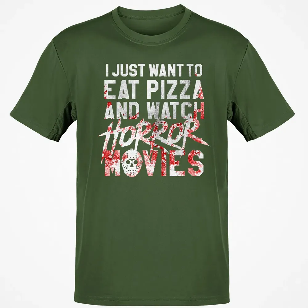 Funny Horror Movie Fan Gift   Halloween Pizza Classic Unisex T-Shirt - 7