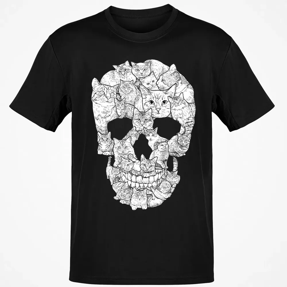 Cat Skull    Kitty Skeleton Halloween Costume Idea Classic Unisex T-Shirt - 2