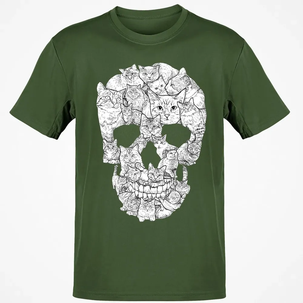 Cat Skull    Kitty Skeleton Halloween Costume Idea Classic Unisex T-Shirt - 7