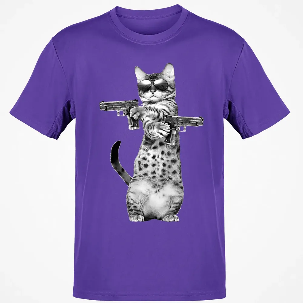 Kitty With Gun Funny Cat Classic Unisex T-Shirt - 10