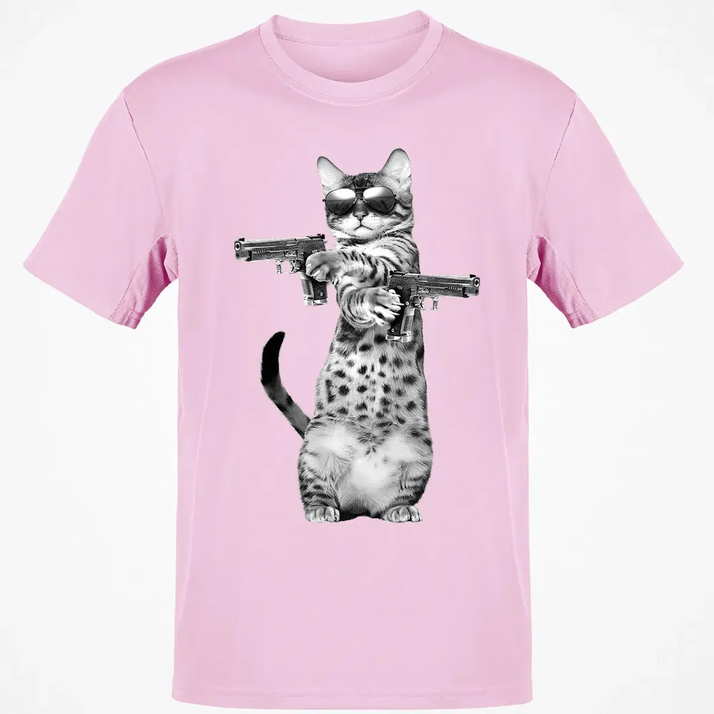 Kitty With Gun Funny Cat Classic Unisex T-Shirt - 6