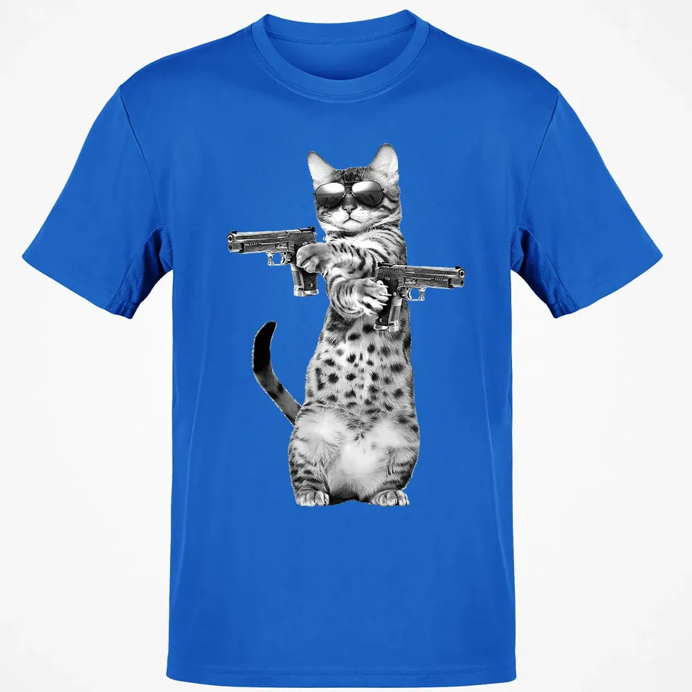 Kitty With Gun Funny Cat Classic Unisex T-Shirt - 12