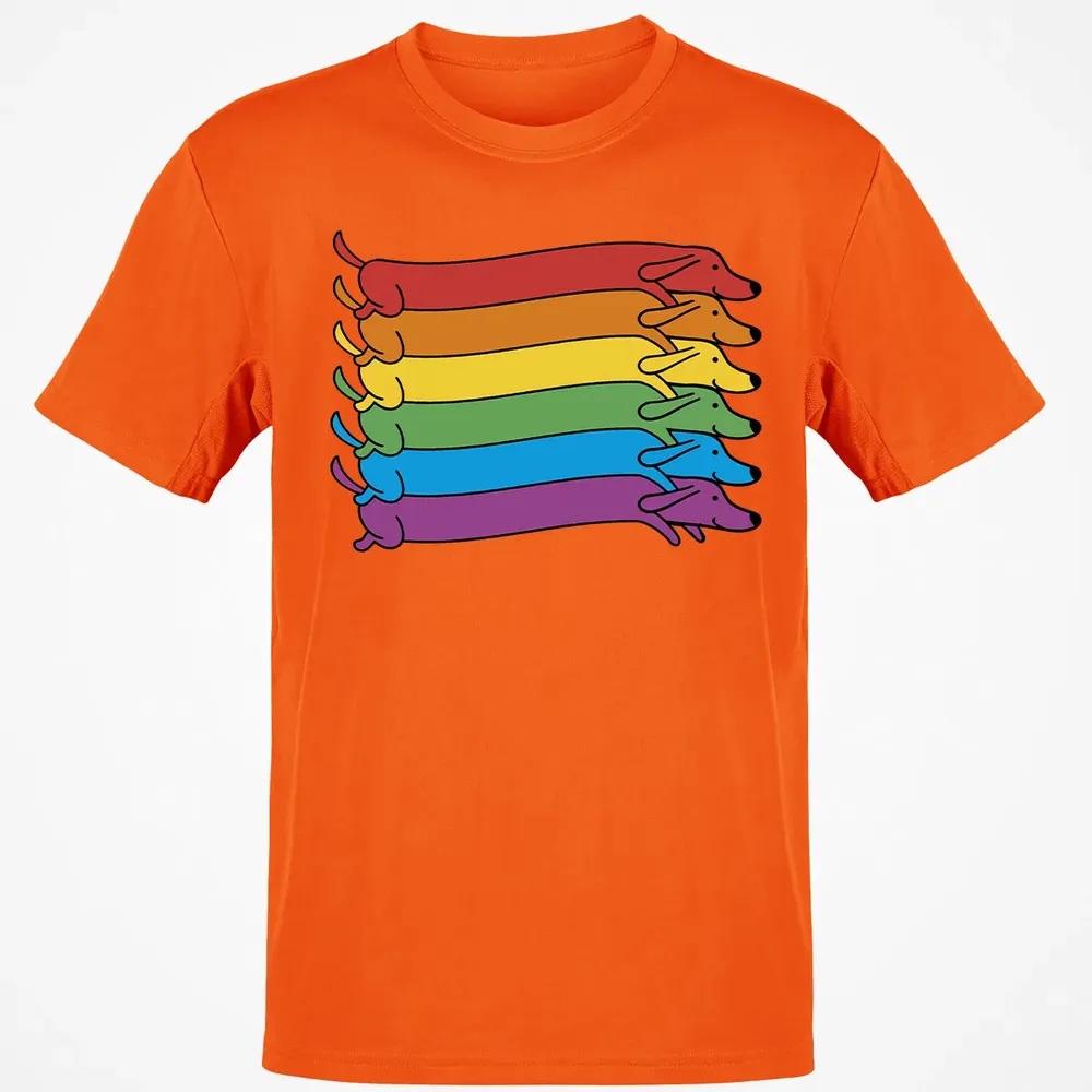 Rainbow Dachshund Pride Flag Classic Unisex T-Shirt - 9