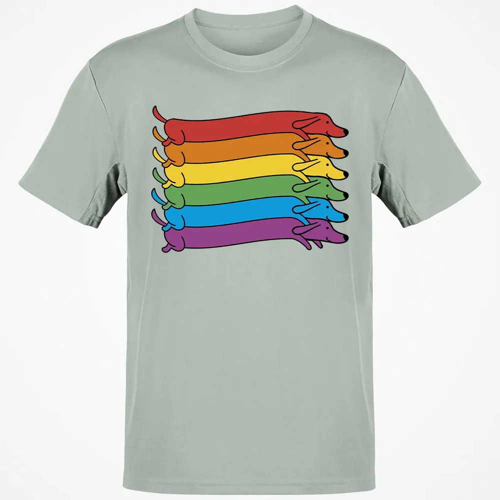 Rainbow Dachshund Pride Flag Classic Unisex T-Shirt - 3