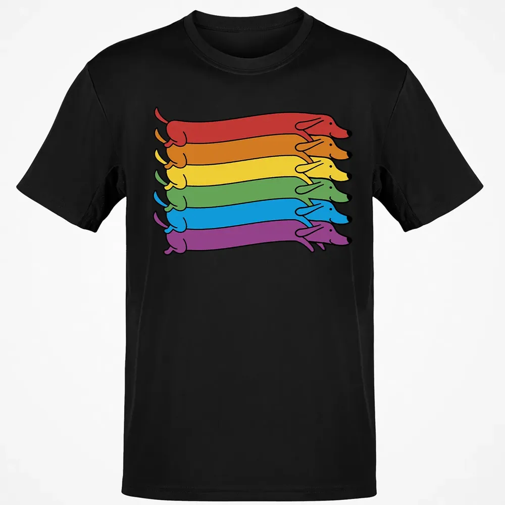 Rainbow Dachshund Pride Flag Classic Unisex T-Shirt - 2
