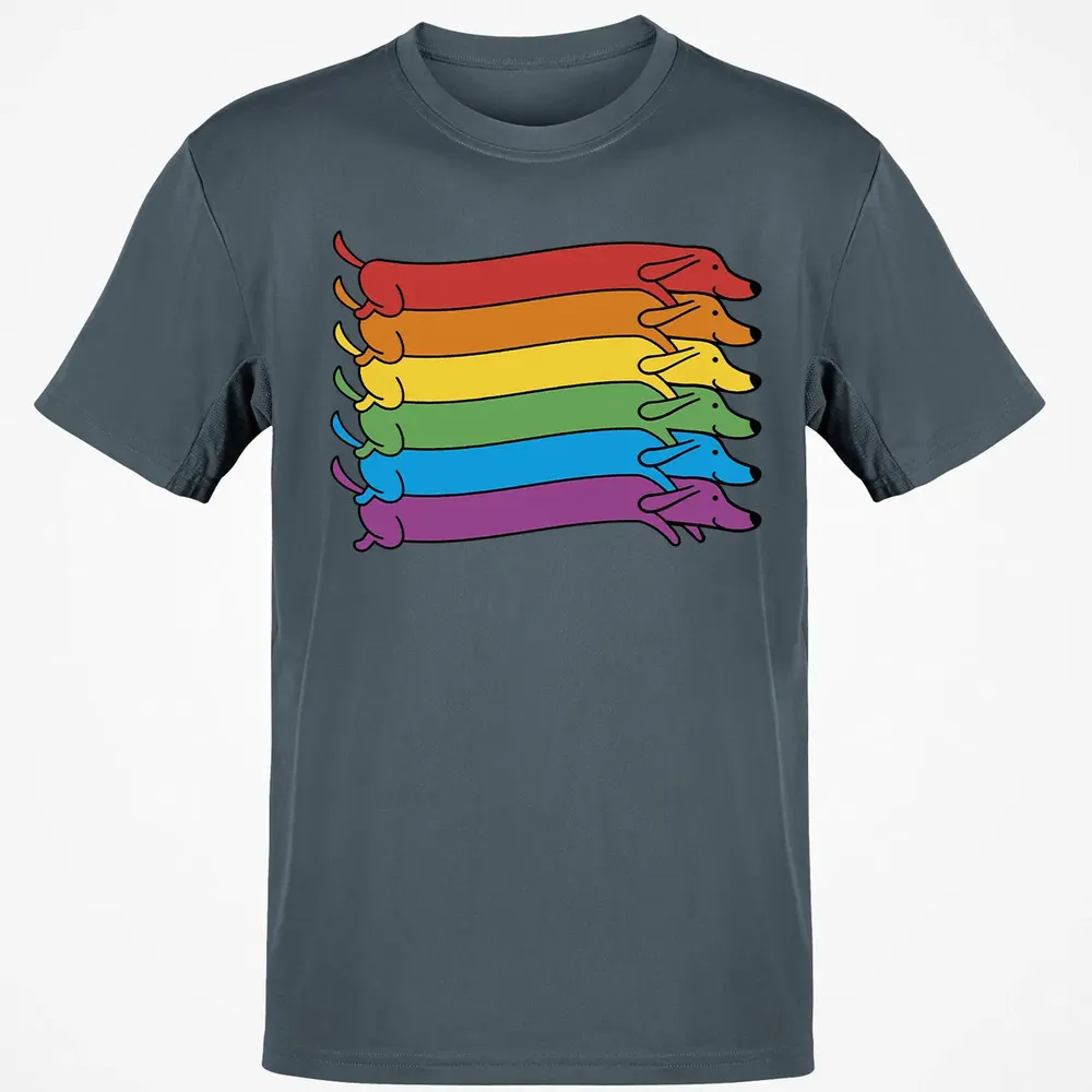 Rainbow Dachshund Pride Flag Classic Unisex T-Shirt - 4