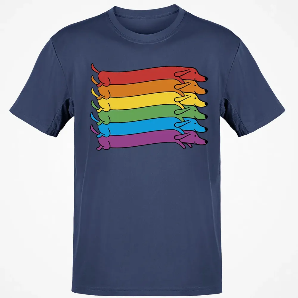 Rainbow Dachshund Pride Flag Classic Unisex T-Shirt - 8