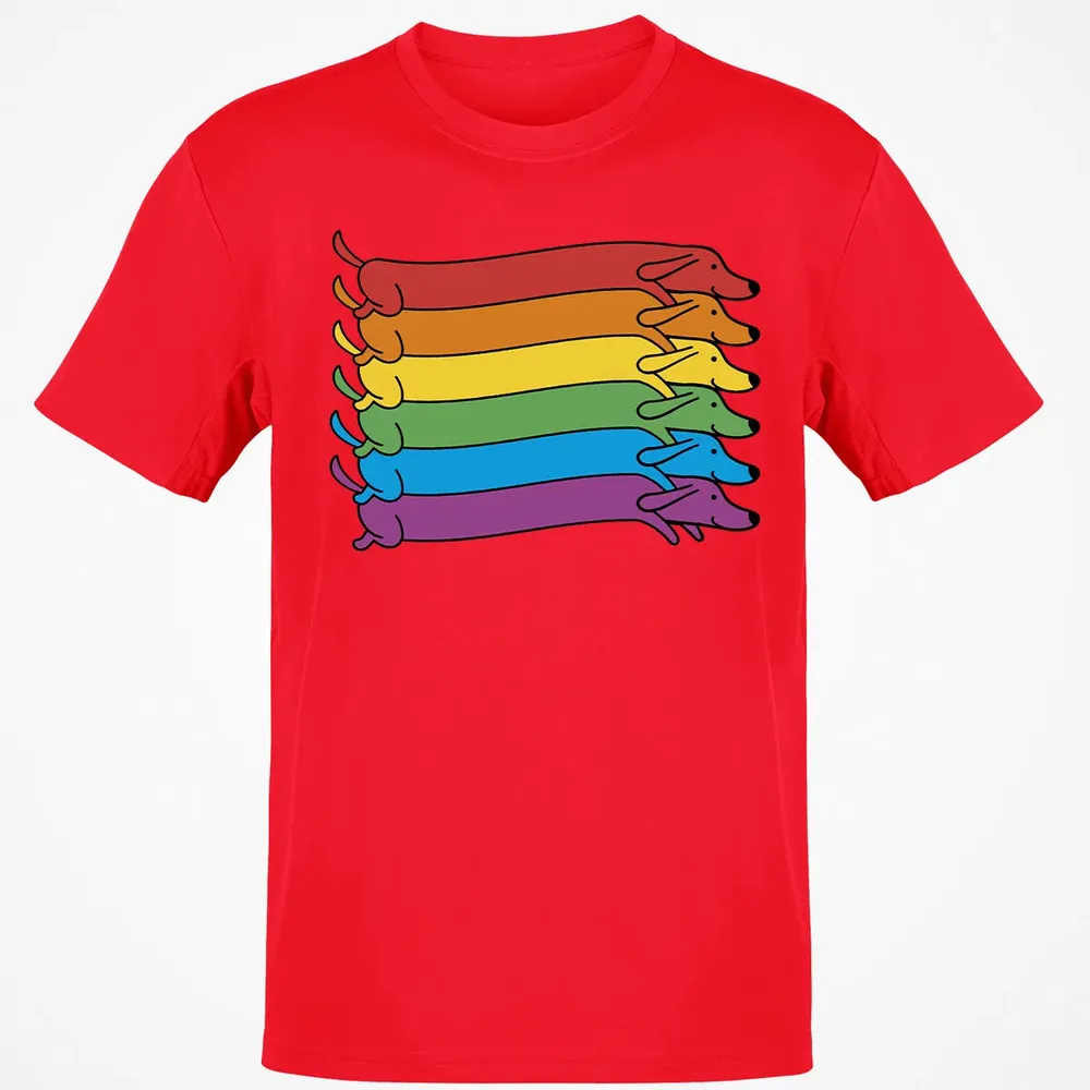 Rainbow Dachshund Pride Flag Classic Unisex T-Shirt - 11