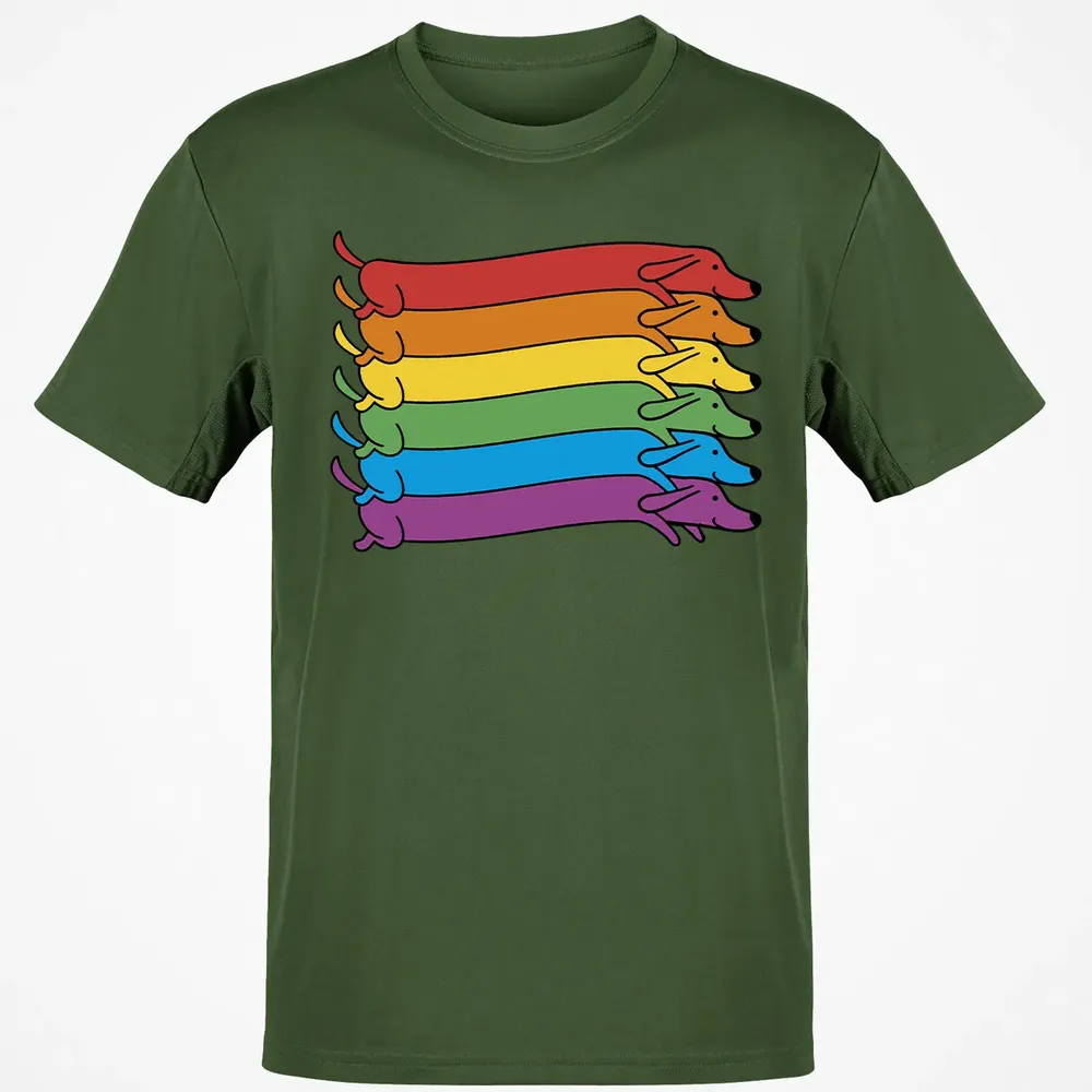 Rainbow Dachshund Pride Flag Classic Unisex T-Shirt - 7