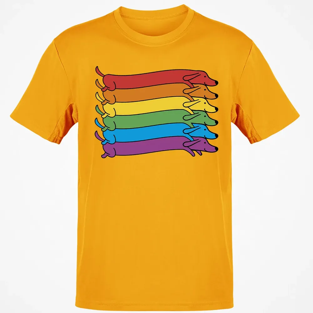 Rainbow Dachshund Pride Flag Classic Unisex T-Shirt - 5