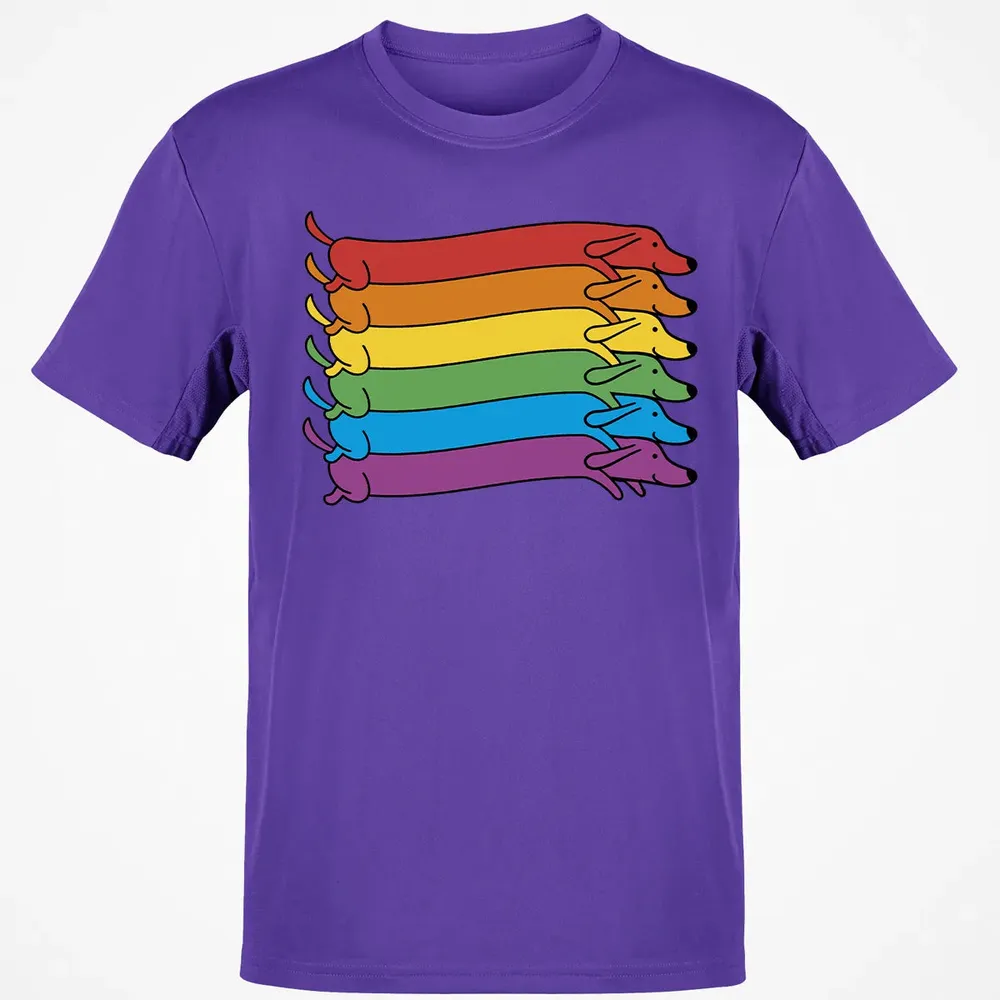 Rainbow Dachshund Pride Flag Classic Unisex T-Shirt - 10