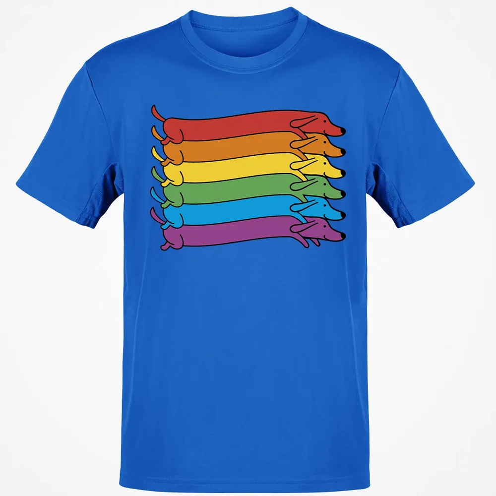 Rainbow Dachshund Pride Flag Classic Unisex T-Shirt - 12