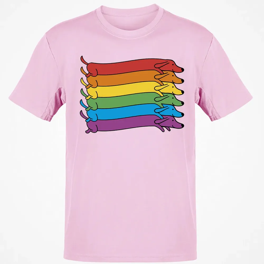 Rainbow Dachshund Pride Flag Classic Unisex T-Shirt - 6